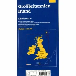 ADAC LÄNDERKARTE GROßBRITANNIEN, IRLAND 1:650.000 - Straßenkarte