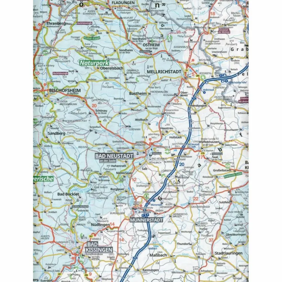 ADAC REGIONALKARTE BLATT 12 NÜRNBERG, WÜRZBURG, FULDA, HEILB - Straßenkarte