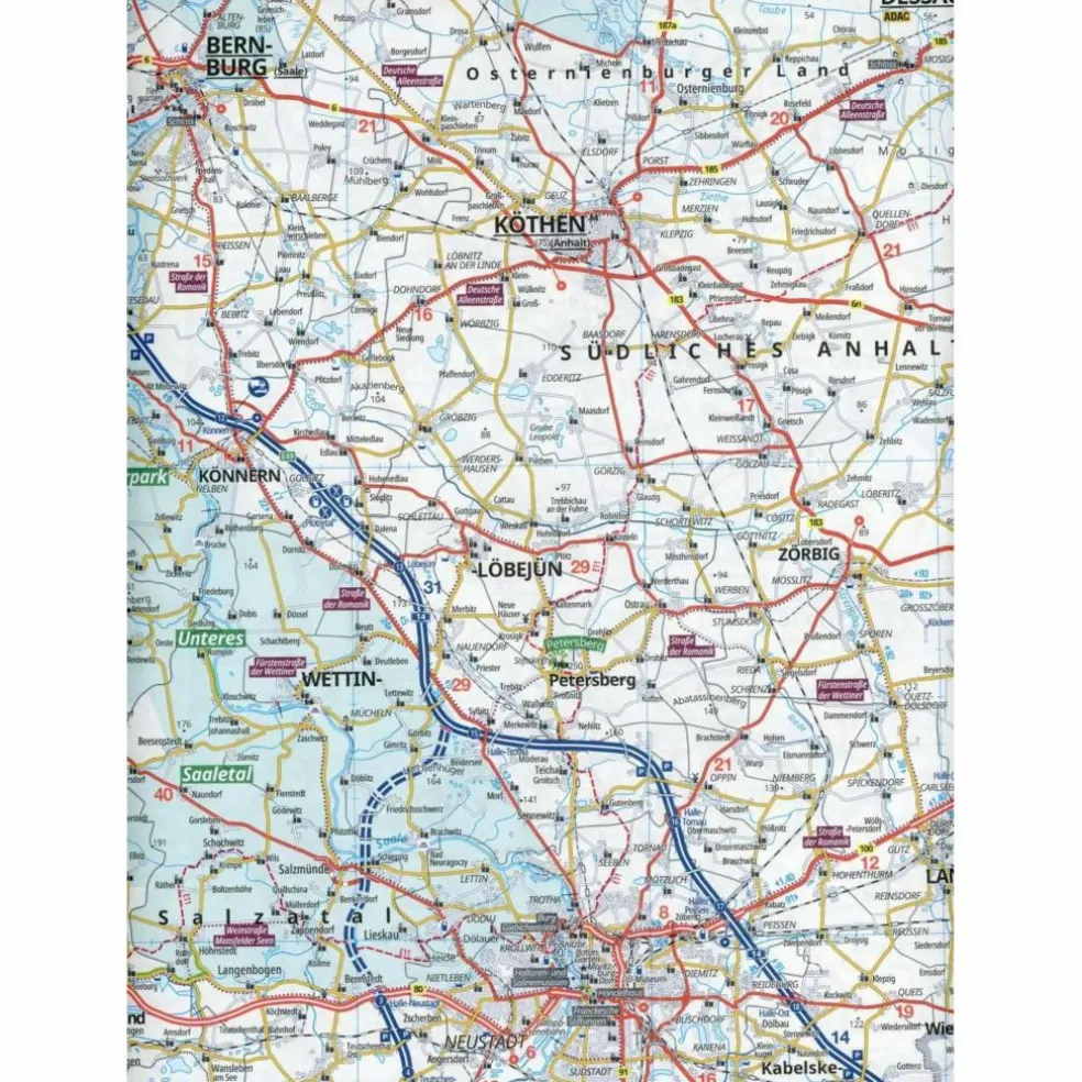 ADAC REGIONALKARTE BLATT 9 LEIPZIG, ERFURT, HALLE 1:150 000 - Straßenkarte