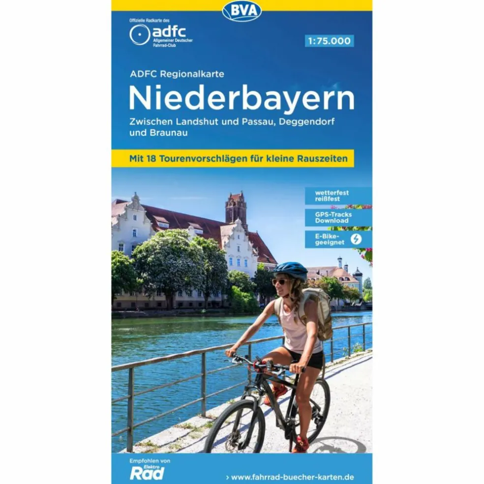 ADFC REGIONALKARTE NIEDERBAYERN MIT TOURENVORSCHLÄGEN - Fahrradkarte