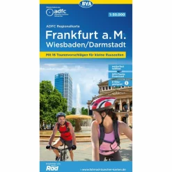 ADFC-REGIONALKARTE FRANKFURT A. M. WIESBADEN /DARMSTADT - Fahrradkarte