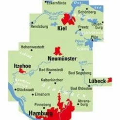 ADFC-REGIONALKARTE HAMBURG/NEUMÜNSTER/KIEL 1:75.000 - Fahrradkarte