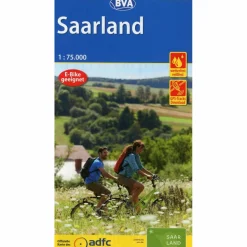 ADFC-REGIONALKARTE SAARLAND, 1:75.000, REIß- UND WETTERFEST - Fahrradkarte