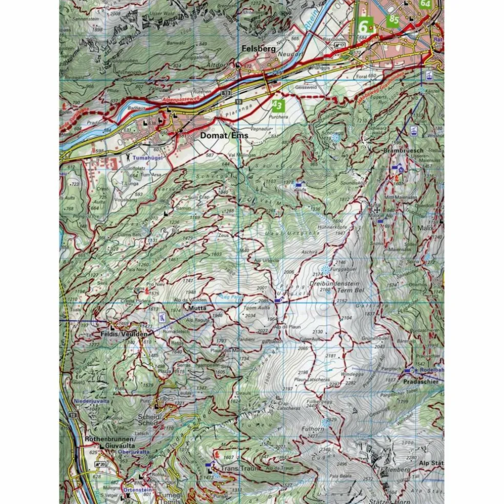 AROSA - LENZERHEIDE - SAVOGNIN 35 WANDERKARTE 1:40 000 MATT - Wanderkarte