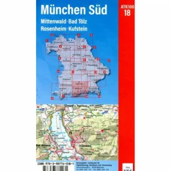 ATK100-18 MÜNCHEN SÜD AMTLICHE TOPOGRAPHISCHE KARTE 1:100000 - Wanderkarte
