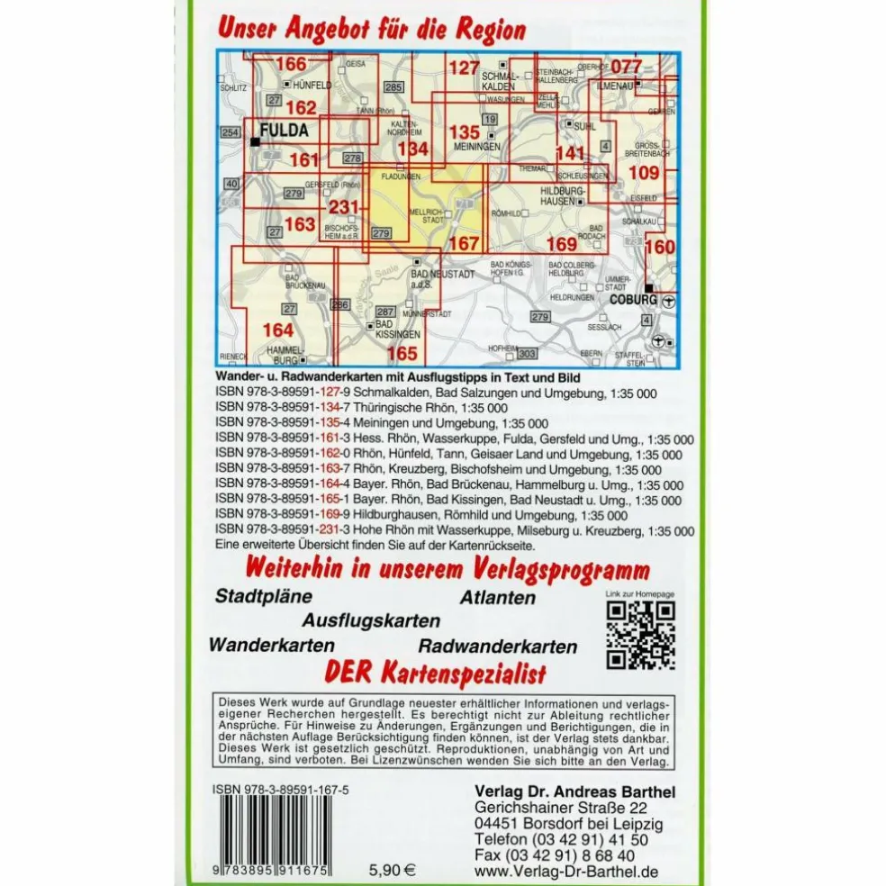 BAYERISCHE RHÖN, OBERELSBACH, MELLRICHSTADT - Wanderkarte