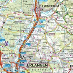 BAYERN NORD, STRAßEN- UND FREIZEITKARTE 1:200.000 - Straßenkarte