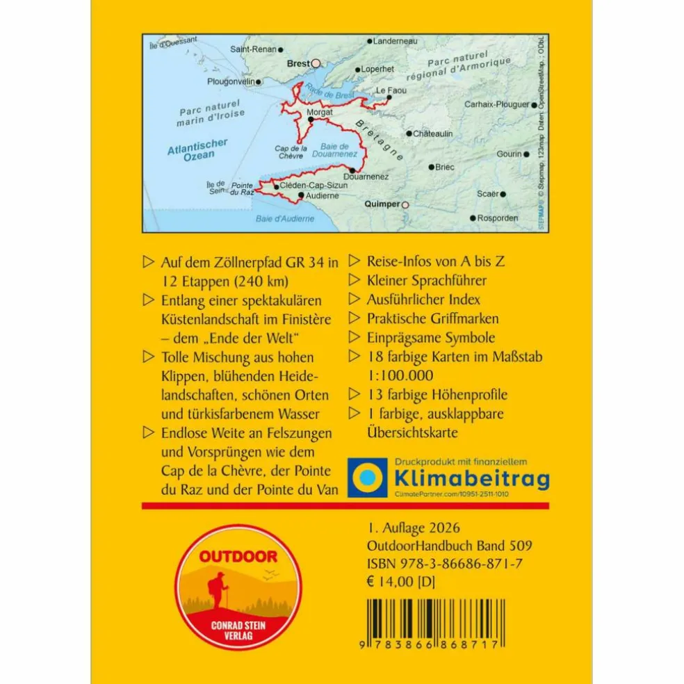 BRETAGNE: ZÖLLNERPFAD GR 34 VON LE FAOU BIS AUDIERNE - Wanderführer