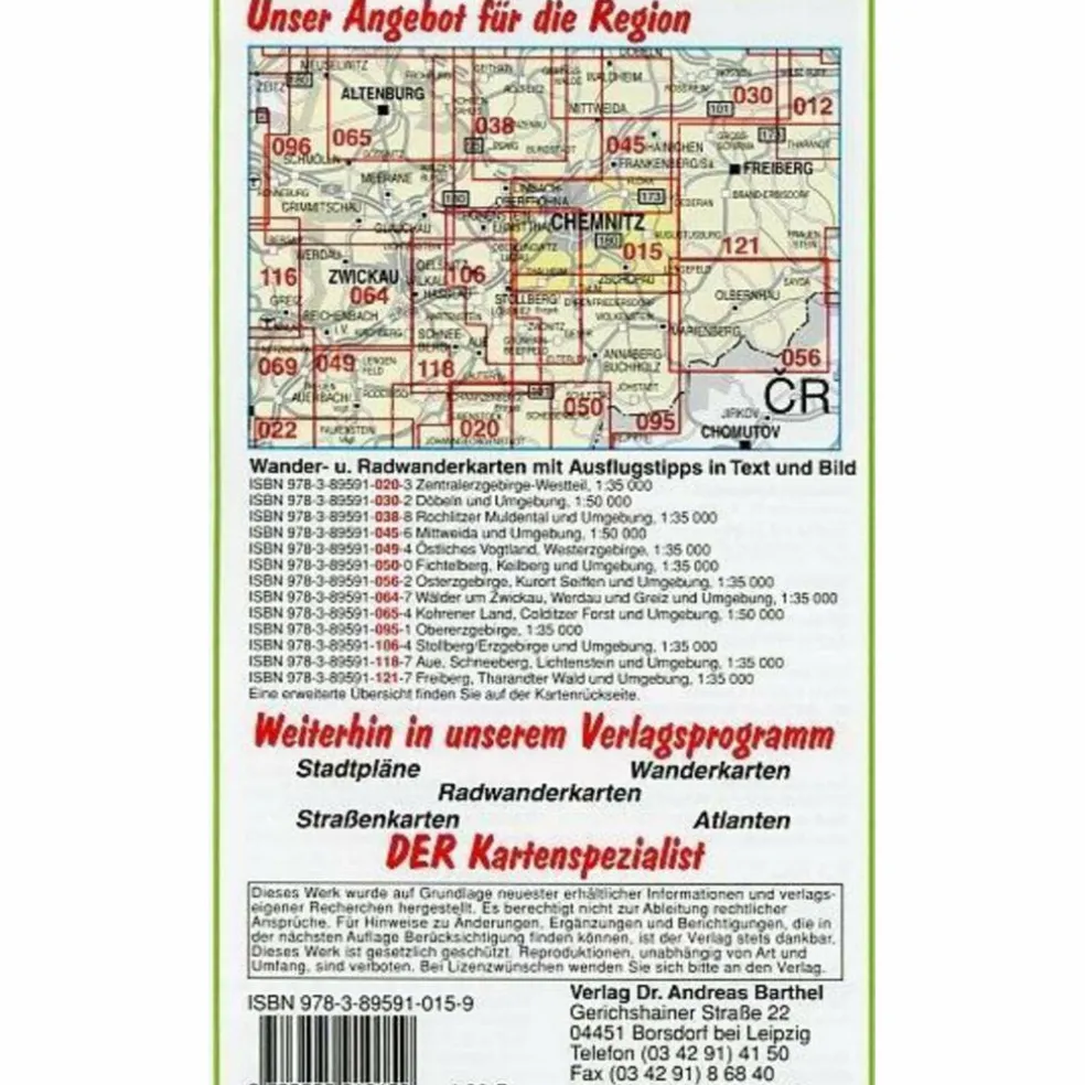 CHEMNITZ UND UMGEBUNG 1 : 35 000. RADWAN - Wanderkarte