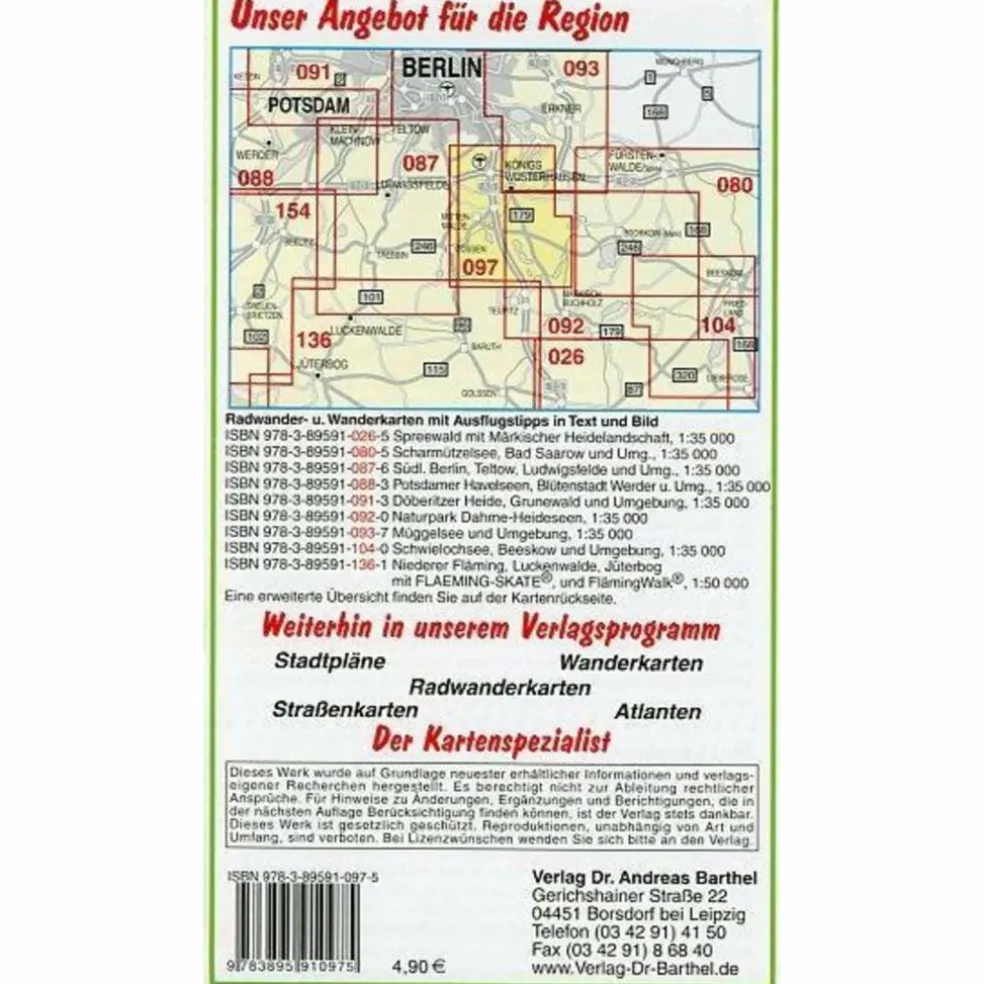 DAHME-SEEN UND FLUTGRABENAUE 1 : 35 000. - Wanderkarte