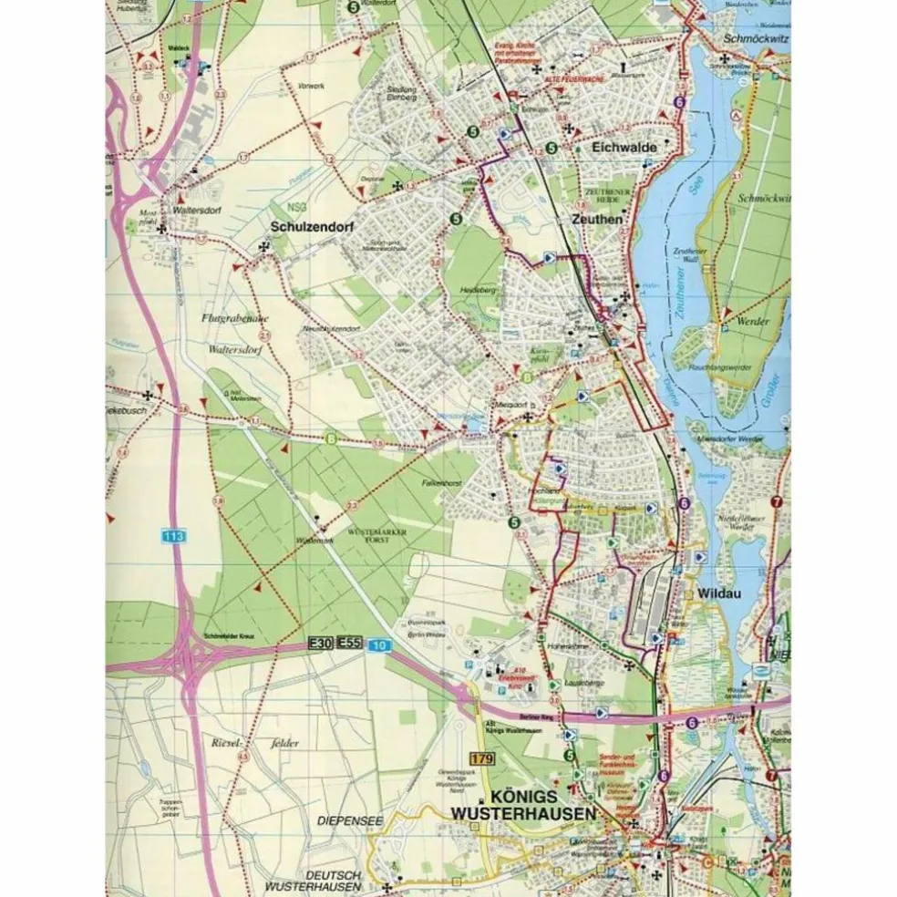 DAHME-SEEN UND FLUTGRABENAUE 1 : 35 000. - Wanderkarte