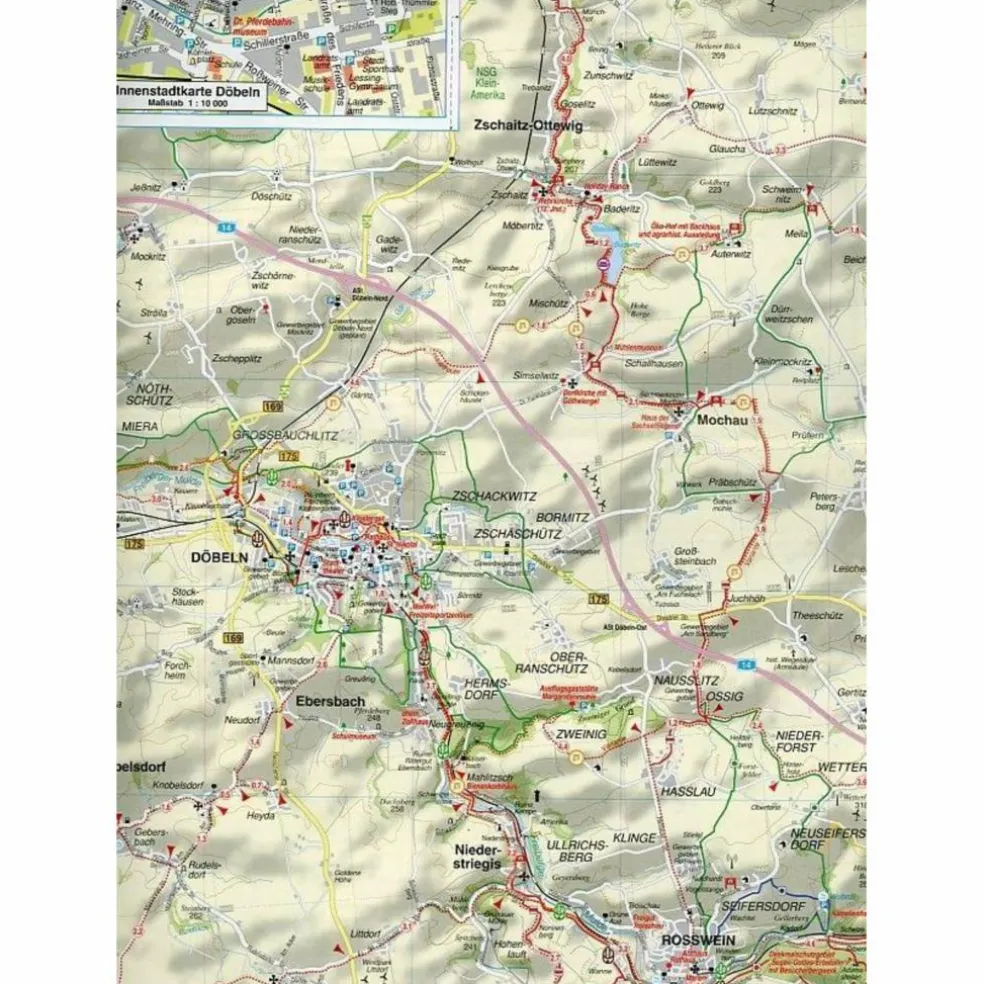 DÖBELN, NOSSEN, TRIEBISCHTAL UND UMGEBUN - Wanderkarte