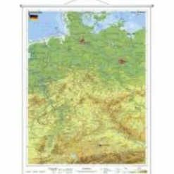 DEUTSCHLAND, PHYSISCH 1 : 1 100 000. WANDKARTE - Poster