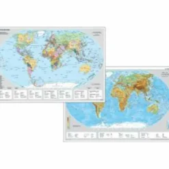 DIE WELT PHYSISCH / POLITISCH DUO-SCHREIBUNTERLAGE - Weltkarte