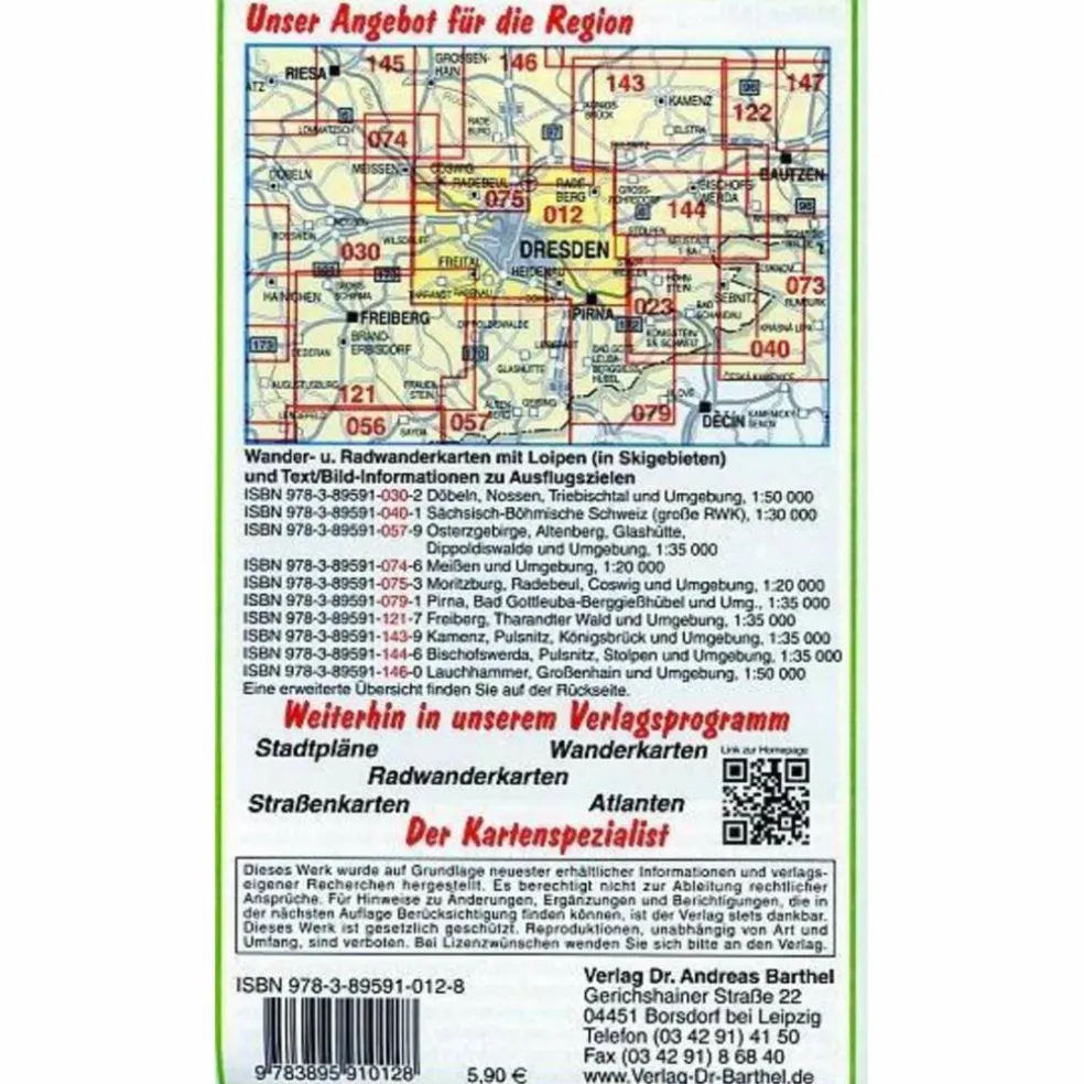 DRESDEN UND UMGEBUNG 1 : 50 000. RADWAND - Wanderkarte