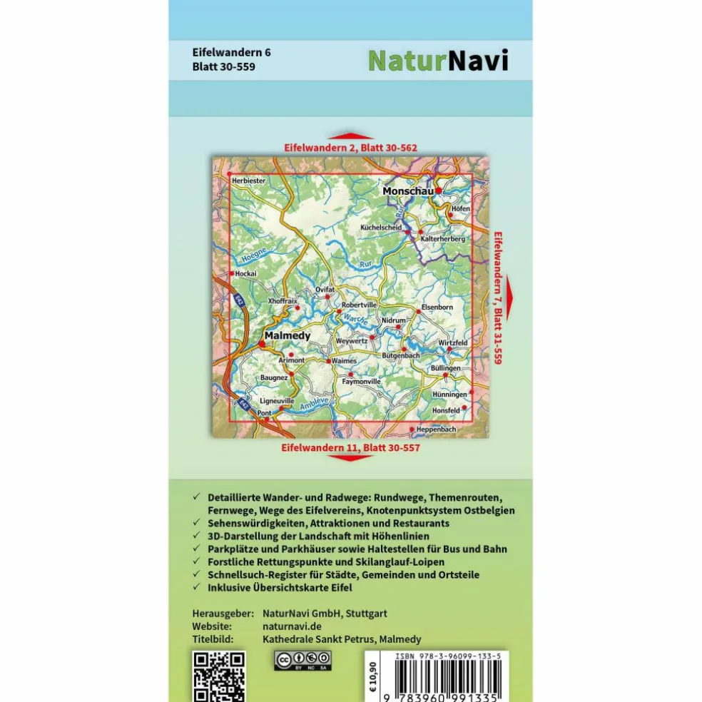 EIFELWANDERN 6 - BÜTGENBACH, MALMEDY - Wanderkarte