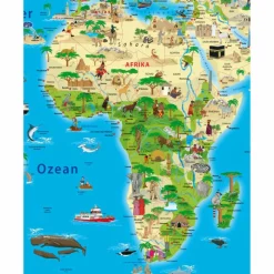 ERLEBNIS ILLUSTRIERTE WELTKARTE PLANOKARTE - Karte