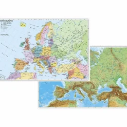 EUROPA PHYSISCH / POLITISCH. DUO-SCHREIB - Karte