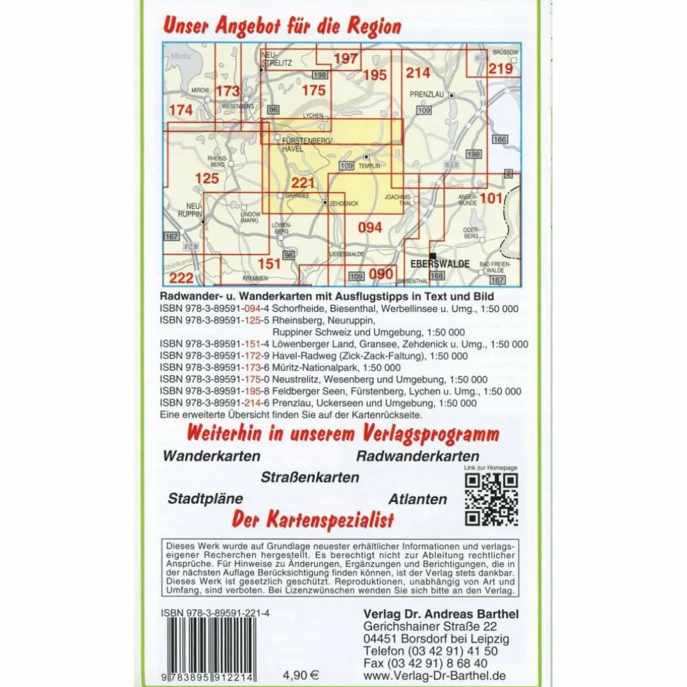 FÜRSTENBERG, LYCHEN, TEMPLIN, ZEHDENICK - Wanderkarte
