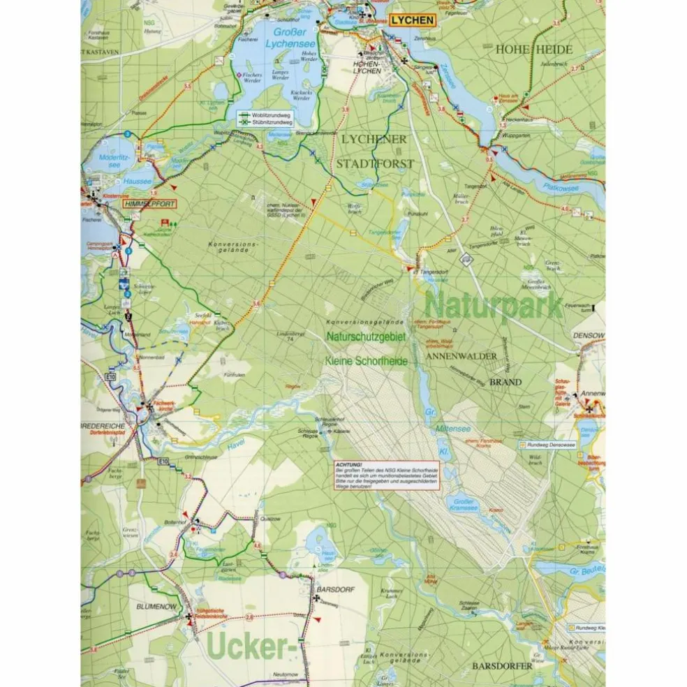 FÜRSTENBERG, LYCHEN, TEMPLIN, ZEHDENICK - Wanderkarte