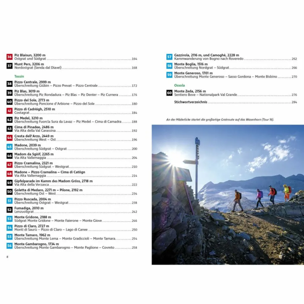 GRATWANDERN SÜDSCHWEIZ - Wanderführer