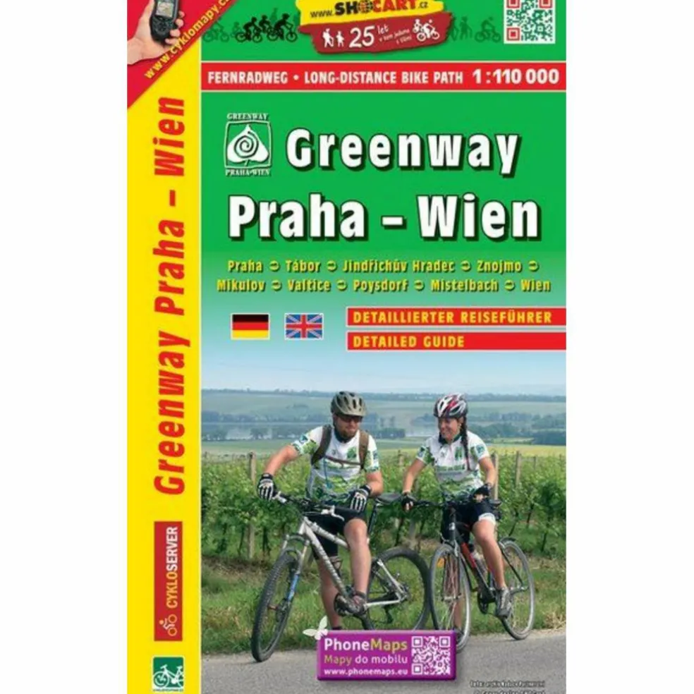 GREENWAY PRAHA - WIEN 1 : 100 000 - Fahrradkarte