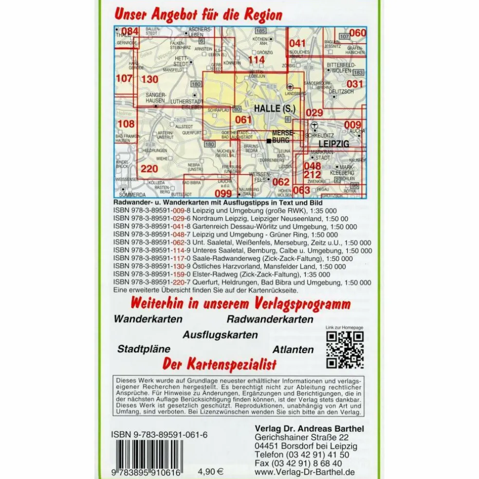 HALLE ( SAALE) UND UMGEBUNG 1 : 50 000. - Wanderkarte