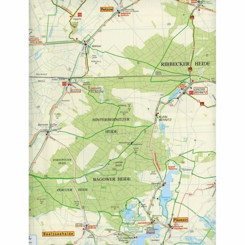 HAVELLÄNDISCHES LUCH, NAUEN, FEHRBELLIN - Wanderkarte