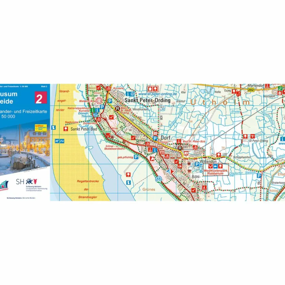 HUSUM - HEIDE WANDER- UND FREIZEITKARTE 1:50 000 - Wanderkarte