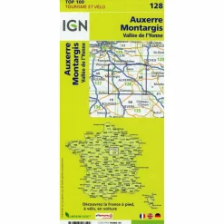 IGN 128 AUXERRE MONTARGIS 1:100 000 - Wanderkarte