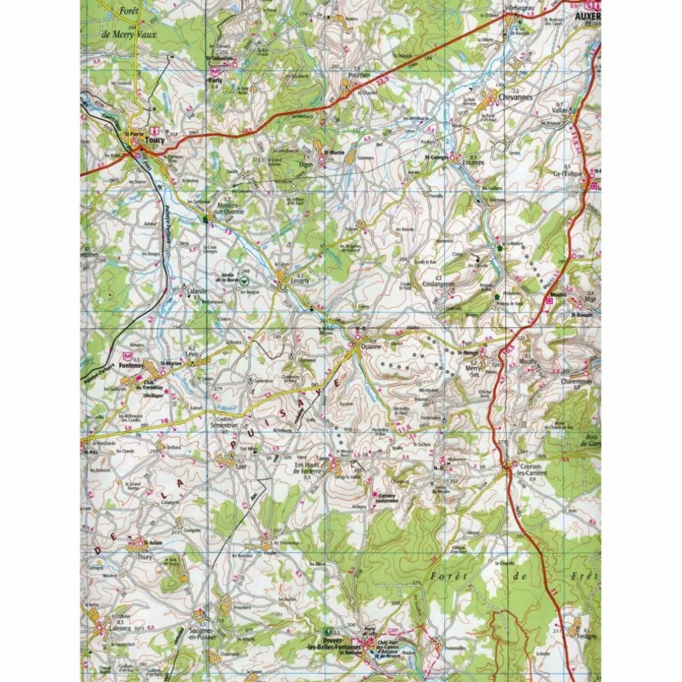 IGN 128 AUXERRE MONTARGIS 1:100 000 - Wanderkarte