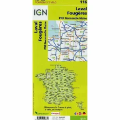 IGN 116 LAVAL FOUGÈRES 1:100 000 - Karte
