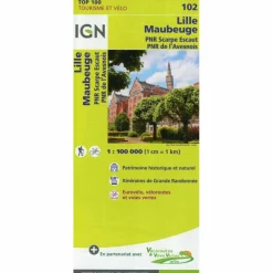 IGN 102 LILLE MAUBEUGE 1:100 000 - Karte