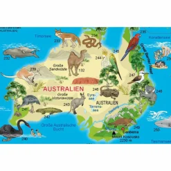 ILLUSTRIERTE WELTKARTE TIERE