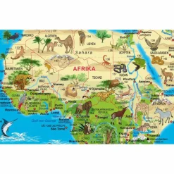ILLUSTRIERTE WELTKARTE TIERE