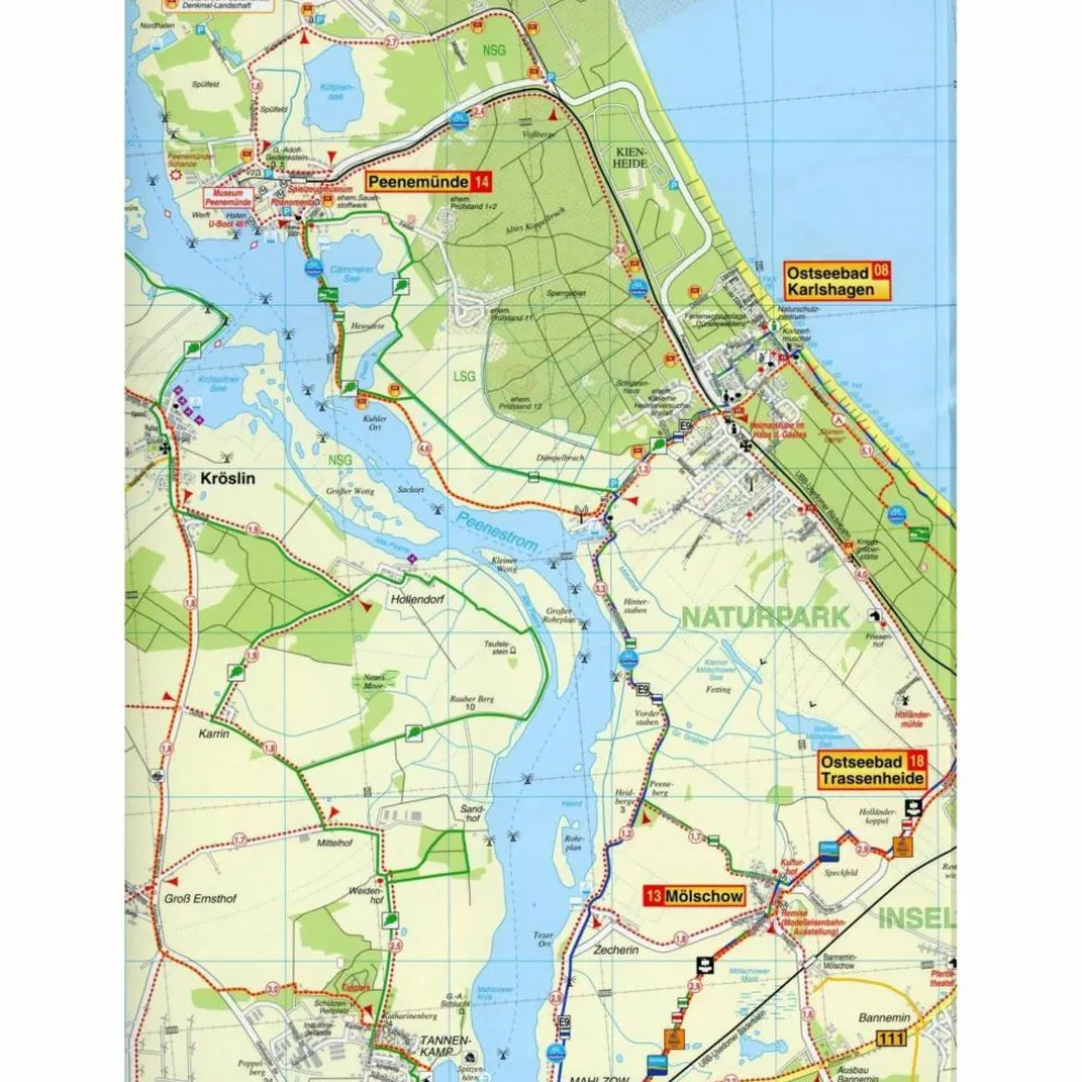 INSEL USEDOM 1 : 35 000 RADWANDER- UND W - Wanderkarte