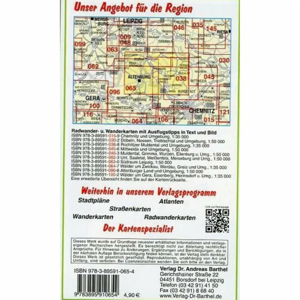 KOHRENER LAND, COLDITZER FORST UND UMGEBUNG - Wanderkarte