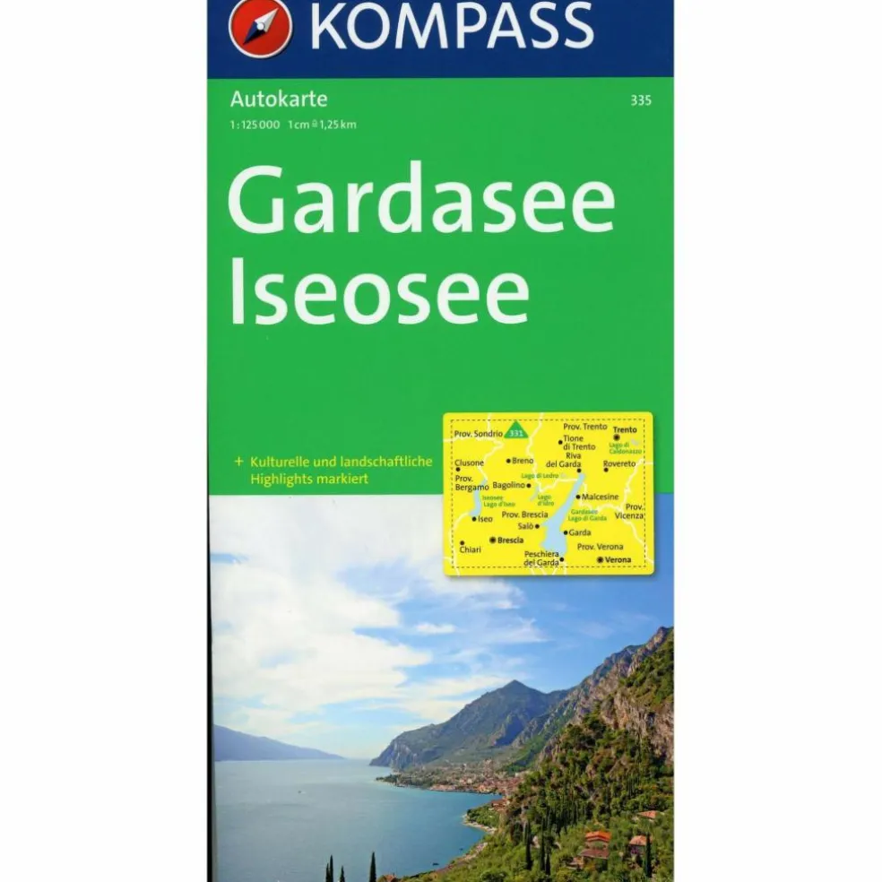 KOMPASS AUTOKARTE GARDASEE - ISEOSEE - Wanderkarte