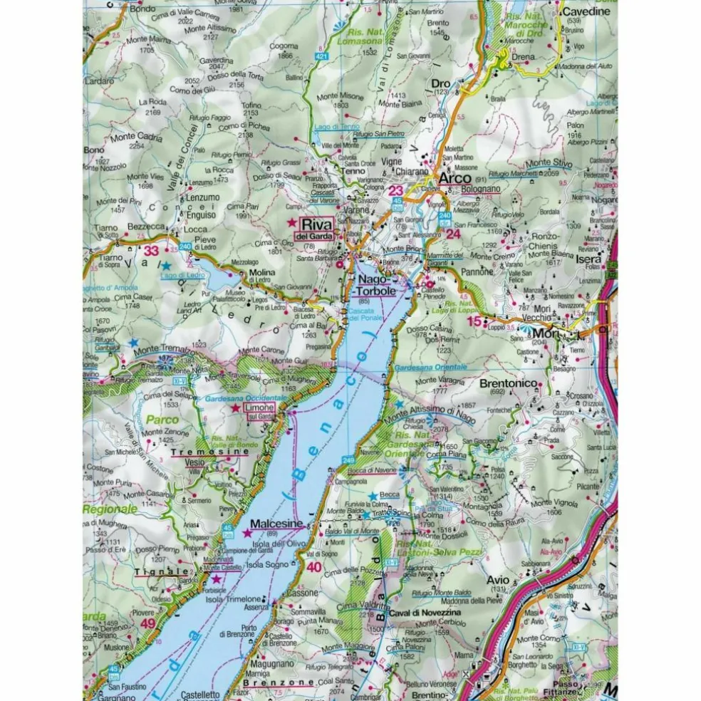 KOMPASS AUTOKARTE GARDASEE - ISEOSEE - Wanderkarte