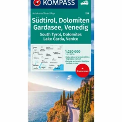 KOMPASS AUTOKARTE SÜDTIROL, DOLOMITEN, GARDASEE, VENEDIG