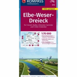 KOMPASS FAHRRADKARTE 3313 ELBE-WESER-DREIECK 1:70.000