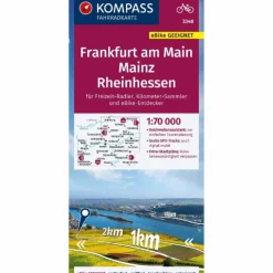 KOMPASS FAHRRADKARTE 3348 FRANKFURT A.M., MAINZ, RHEINHESSEN