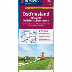 KOMPASS FAHRRADKARTE 3322 OSTFRIESLAND