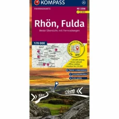 KOMPASS FAHRRADKARTE 3356 RHÖN, FULDA 1:70.000