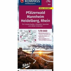 KOMPASS FAHRRADKARTE PFÄLZERWALD, MANNHEIM, HEIDELBERG - Fahrradkarte