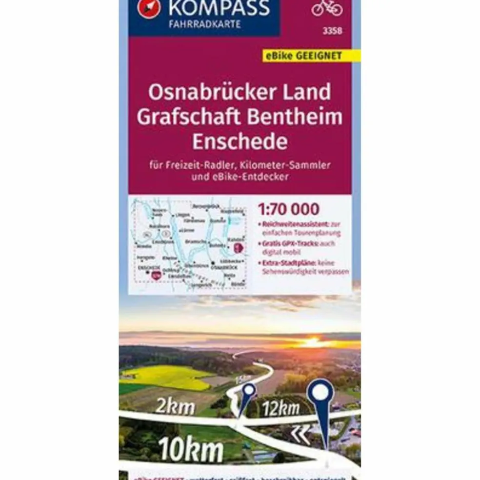 KOMPASS FAHRRADKARTE WETTERAU, VOGELSBERG, MARBURG 1:70000 - Fahrradkarte