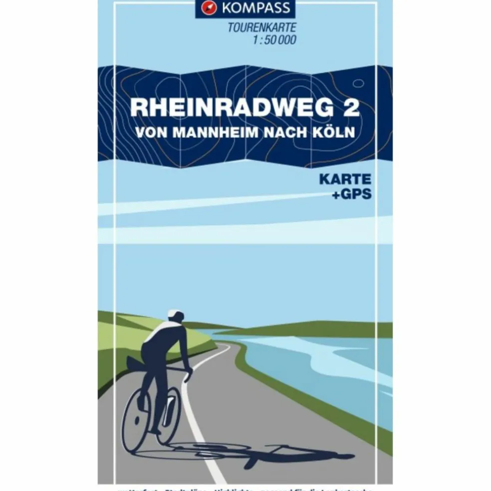 KOMPASS FAHRRAD-TOURENKARTE RHEINRADWEG 2 - Fahrradkarte