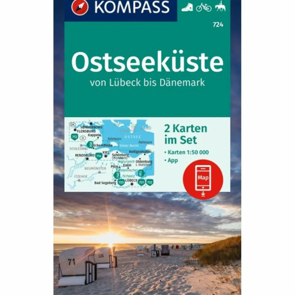 KOMPASS KARTEN-SET 724 OSTSEEKÜSTE VON LÜBECK BIS DÄNEMARK