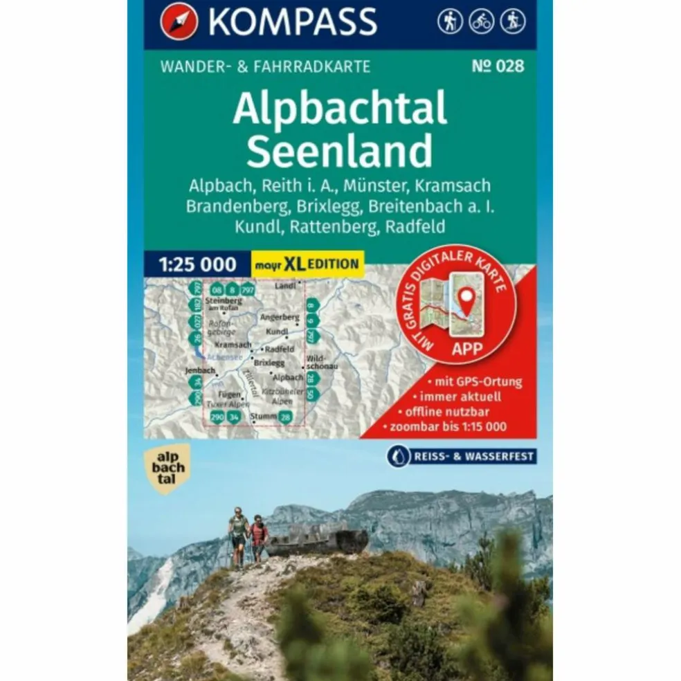 KOMPASS WANDERKARTE 028 ALPBACHTAL, SEENLAND 1:25.000 - Wanderkarte