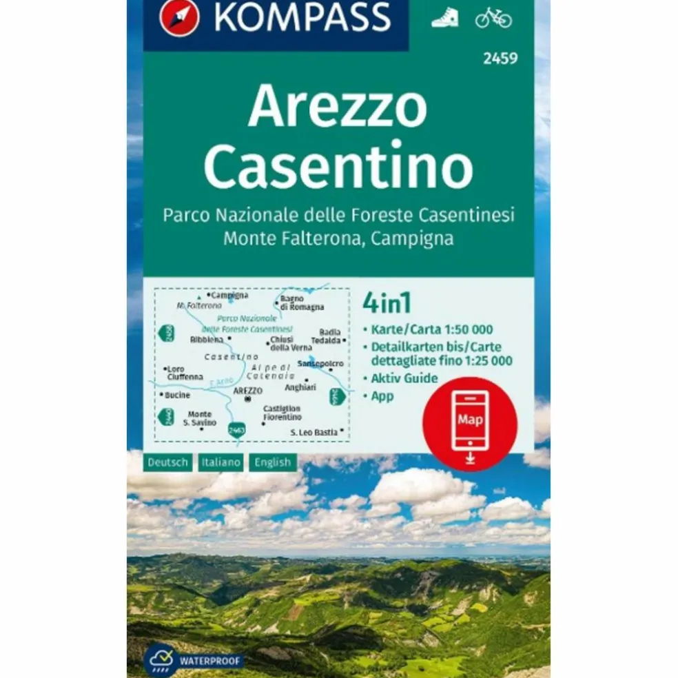 KOMPASS WANDERKARTE 2459 AREZZO, CASENTINO